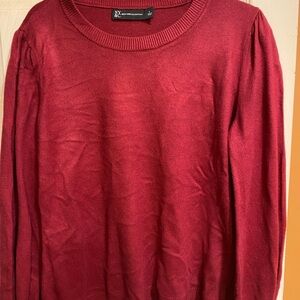 New York & Company Burgundy Crewneck Sweater
